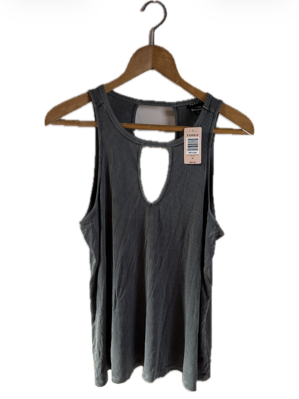 Torrid Green Ribbed Keyhole Tank Top